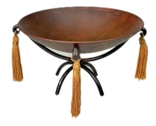 Metal Offering Bowl on Stand Display Catch All Handcrafted Studio City CA 1995