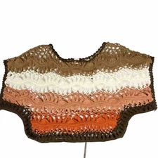 Vivid Collection Woman Multiple Colored Crochet Top Style 1089p Size Small