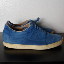 Tenis con cordones causales de gamuza azul para hombre Hermes talla 10