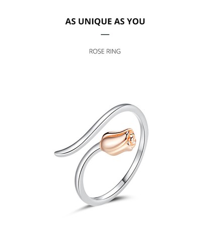 Wostu 925 Sterling Silver Charm Ring Rose Gold Party Wedding Jewelry  - Bild 6 von 12