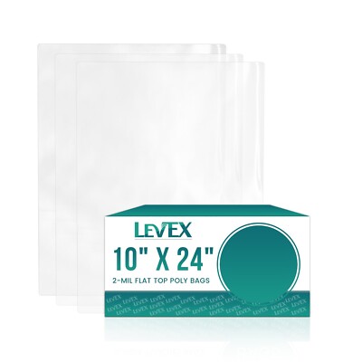 Multiple Sizes Clear Poly Bags 2-Mil Flat Open Top Plastic Packaging Packing
