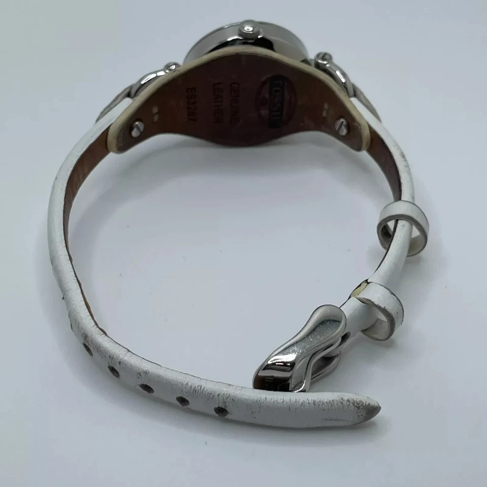 Relógio Fossil Georgia ES3267 Feminino 26mm Estojo Couro Branco Pulseira Quartzo - Imagem 3 de 4
