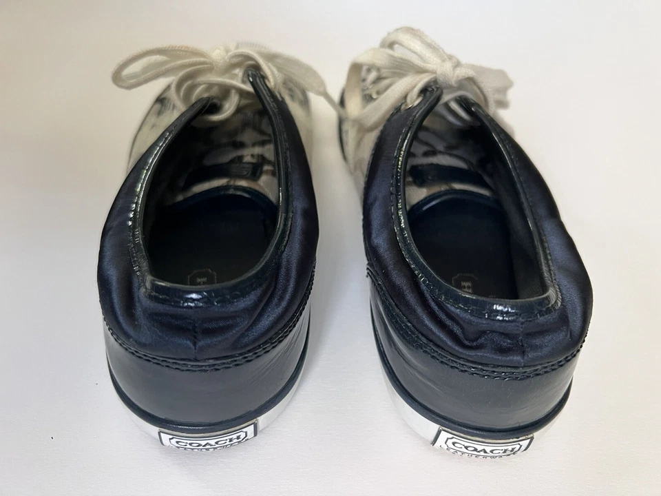 COACH "ZORRA" Navy Blue Signature C Canvas Sneaker Tennis Shoe 7B - Image 2 of 4