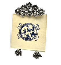 Portafoto piccolo cornice a cavalletto in argento 800 vintage '50 Made in Italy