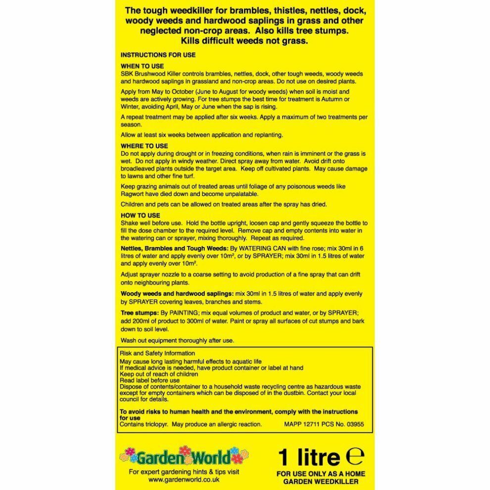 Vitax SBK Weedkiller Brushwood Tree Stump Bramble Root Tough Weed