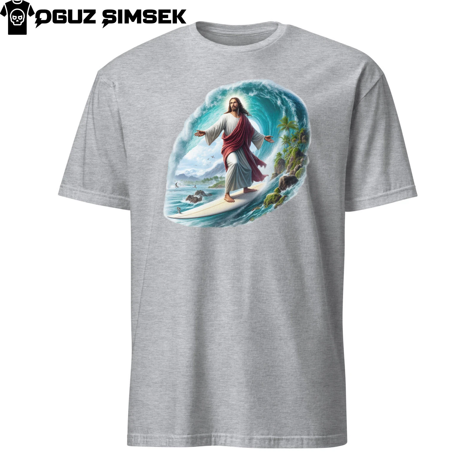Surfing Jesus Graphic Tee Unisex Short Sleeve Beach Christian T-Shirt S-3XL
Opens in a new window or