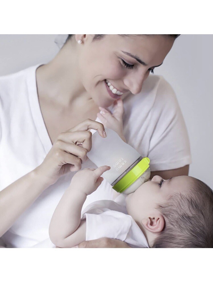 Comotomo Baby Bottle, Green, 8 Ounce (2 Count
