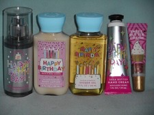Bath  Body Works Happy Birthday  Sweet Buttercream Travel Size Set of 5 Items