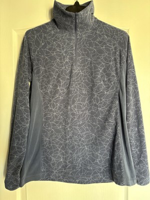 Columbia Women's Fleece Quarter Zip Blue Swirls Pattern Size Large
