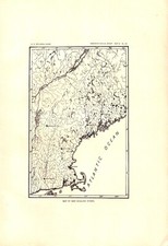 MAPA DE RÍOS DE NUEVA INGLATERRA Antiguo mapa hidrográfico 1899