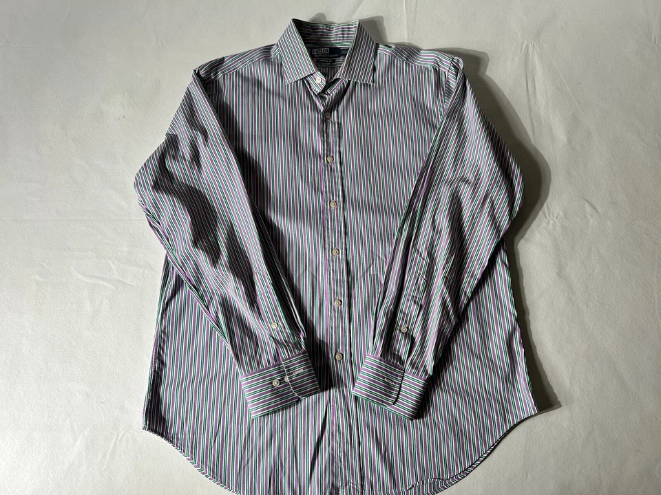 Polo Ralph Lauren Men’s Button Up Dress Shirt 16.5 34/35  Striped Classic Fit - Image 2 of 4