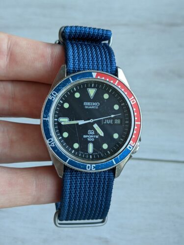 Vintage Herrenuhr Seiko Quartz Sports 100 Divers JAPAN 7546-603L T - Bild 4 von 24