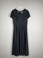 Southeastern Performance Apparel Maxi Long Dress Womens Size 16 Black V-Neck