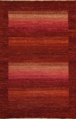 4'x6' Gabbeh Kashkoli Oriental Striped Area Rug Hand-knotted Modern Foyer Carpet