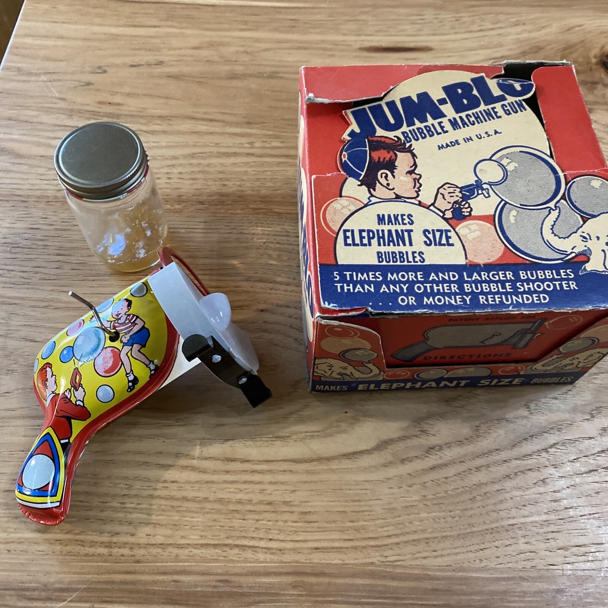 Jum-Blo Bubble Machine Gun Vintage Tin Toy Bubble Blower