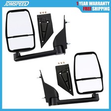 New Lh Rh Pair Manual Tow Mirrors For 2003-17 Chevy Express Savana Van Smooth