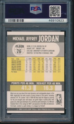 PSA 10 MICHAEL JORDAN 1990-91 FLEER #26 Chicago Bulls HOF GOAT