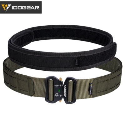 IDOGEAR 2" Tactical Belt Quick Release Metal Buckle Laser MOLLE Military Hunting