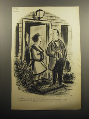1957 Cartoon by Whitney Darrow, Jr. - Goodbye, dear, and remember