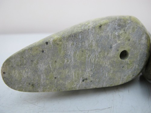 Canadian Inuit ARCTIC BIRD Green Soapstone Sculpture on Base - Picture 7 of 8