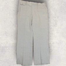 Vintage 1960s Sears Kings Road Double Knit Plaid Rockabilly Trousers Pants 40x30