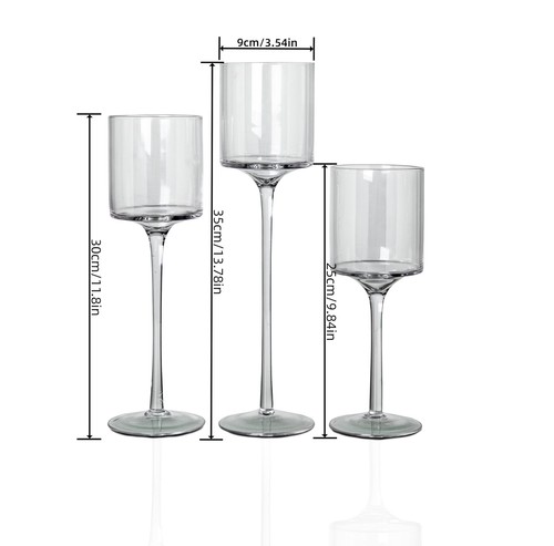 Glass Candleholders Tea Light Candle Holders Clear Wedding Weddings Hurricane Ta - Picture 7 of 7