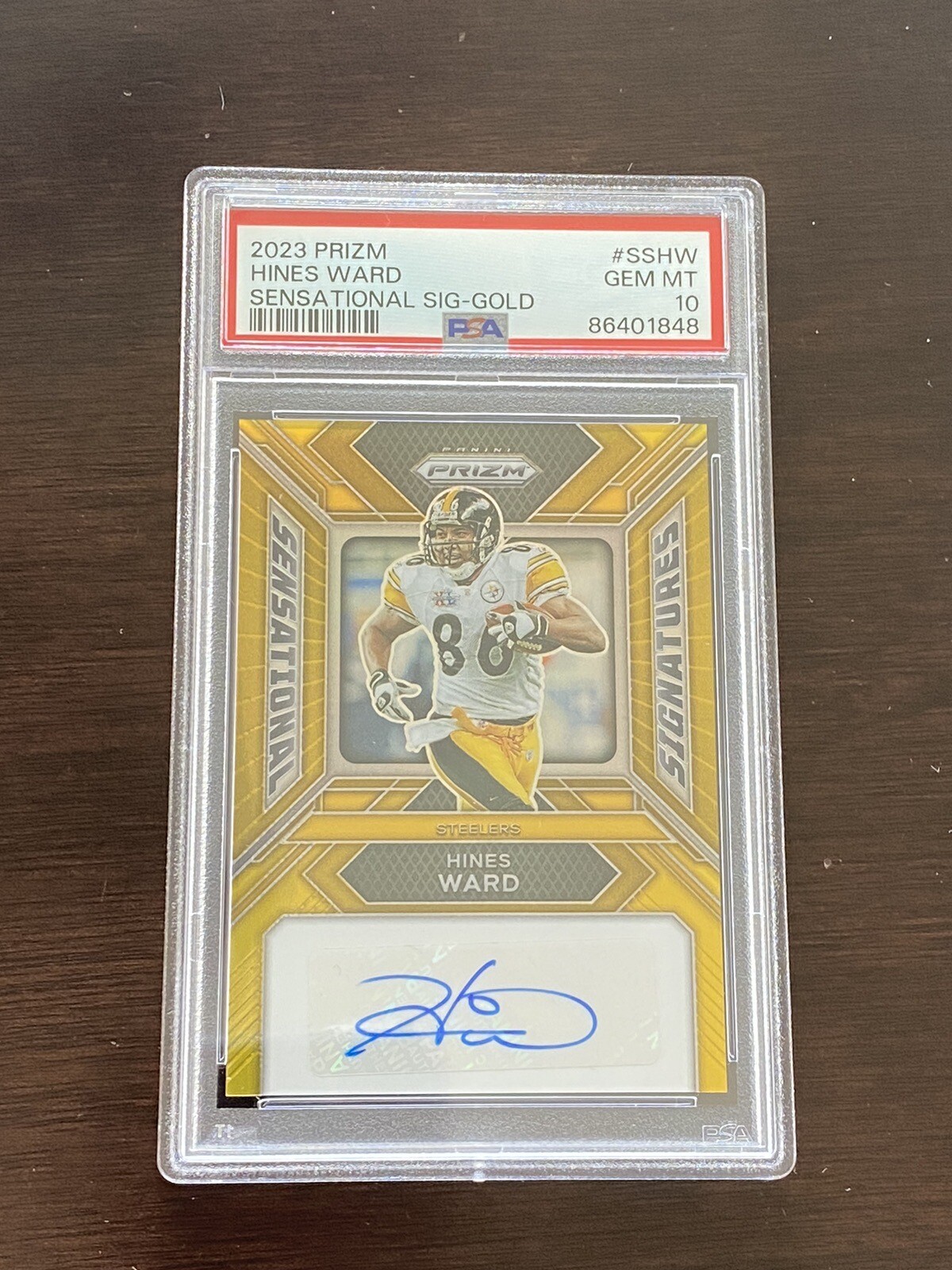 2023 Prizm Hines Ward Auto Gold /10 Psa 10 Pop 1