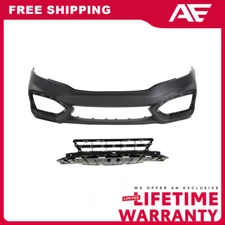 Front Bumper Cover + Grille Kit For 2014-2015 Honda Civic EX EX-L LX