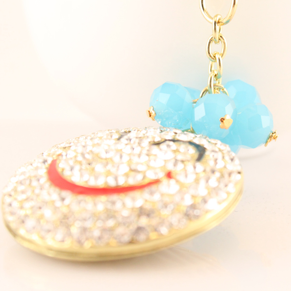 Winky Happy Smiley Face Keychain Crystal Charm Cute Gift 29.30