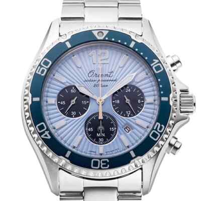 ORIENT Mako Limited Edition Sports 200m Chronograph Solar Ice Blue RA-TX0210L
