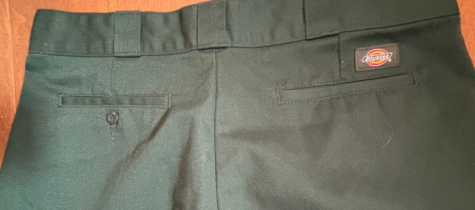 Pantalones Dickies Mujer Talla 10 Verde Ajuste Original Bolsillo Cremallera Foto 4 de 4