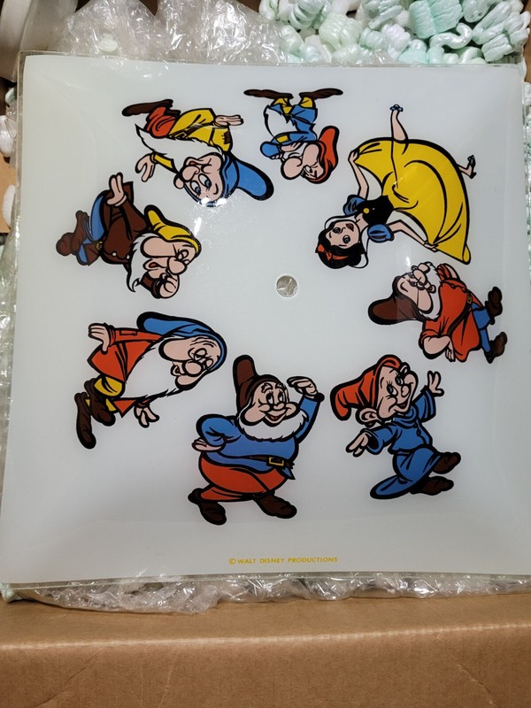 Vintage Snow White and Seven Dwarfs ceiling light - Rare