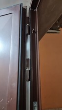 Porta per garage in ferro con tre ante, L=2,20 m - H= 2,4 m, di colore marrone