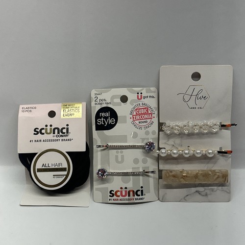 Scunci Real Style Cubic Zirconia Bobby Pins & Elastics - Picture 17 of 19