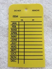 ✅🔥🧯H. D. PLASTIC MONTHLY INSPECTION TAGS.2 1/2 X 4 1/8-FIRE EXTINGUISHER/HOSE