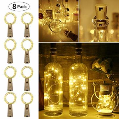 LE Luci Led Bottiglia con Tappi,Catena Luminosa 1M 20 LED,Luce Filo in Rame a Ba
