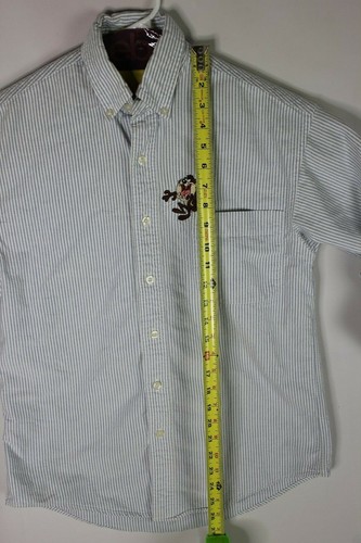Warner Bros. Tazmanian Devil Striped Collar Button Down Shirt Men's Size XS - Picture 2 of 7