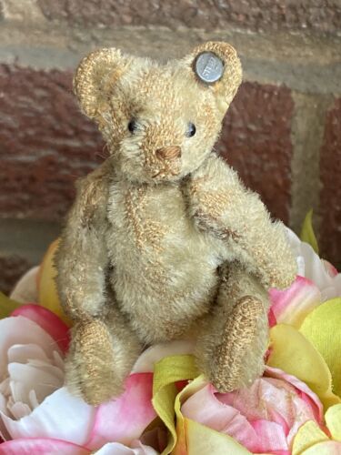 Steiff früher antiker Mohair Mini Bär 3,5" lang F Knopf selten Vorkrieg einmal weiß? - Bild 5 von 16