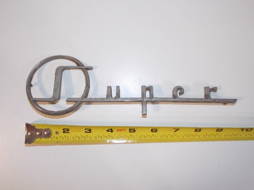 Vtg 1955 56 Buick Super Car Vehicle Quarter Panel Emblem Script 1167054