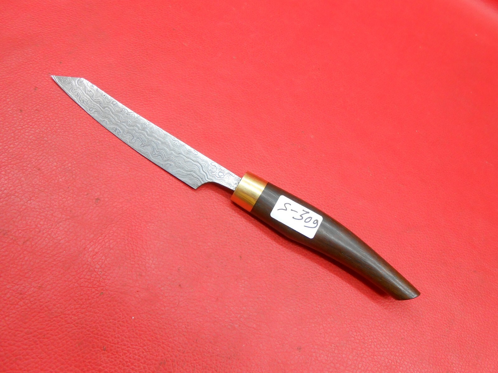 Handmade Damascus Blade Japanese Knife Rose Wood Handle No Sharp K251