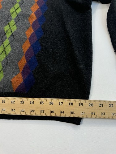 Club Room Mens Large Argyle 100% Lambswool Sweater Grey Classic Outdoor Cabin - Picture 6 of 8