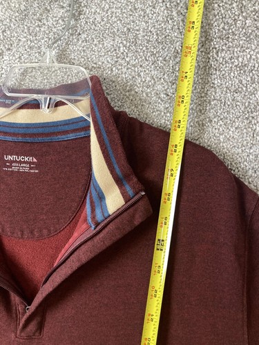 UNTUCKit Men's XXXL Red 1/4 Zip Pullover Long Sleeve Sweater 3XL - Picture 7 of 8