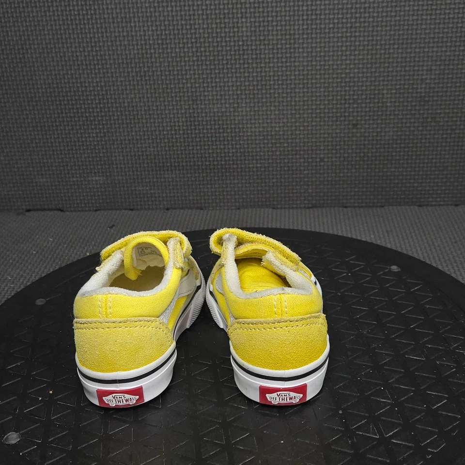 Vans Old Skool Zapatos Niño Pequeño Talla 4 Amarillo Gancho y Lazo Skate Tenis Entrenadores Foto 4 de 4
