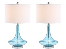 JONATHAN Y JYL1081B-SET2 Set of 2 Table Lamps Cecile 25.5" Glass Teardrop LED...