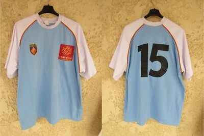 Maillot rugby USAP PERPIGNAN porté n°15 vintage bleu ciel shirt jersey XL - Photo 1/4