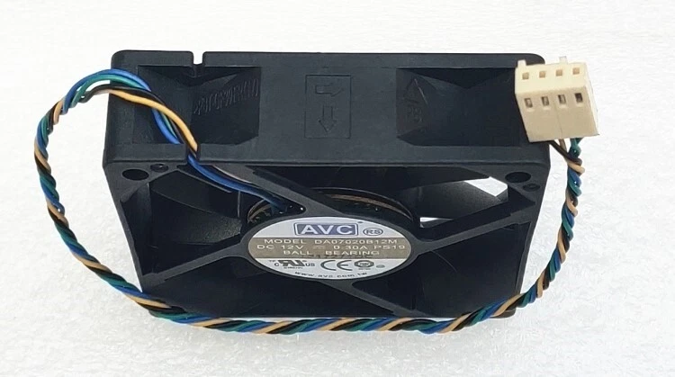  NEW AVC DA07020B12M DC 12V 0.30A 7020 70*70*20MM 7cm 4-PIN CPU cooling fan - Image 4 of 4