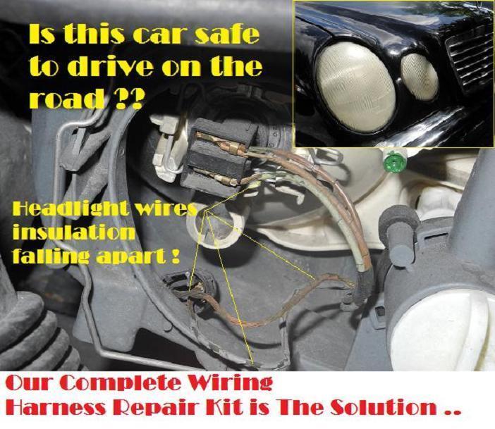 For 00 0103 Mercedes S430 S500 S600 W220 Headlight Wiring Harness Kit