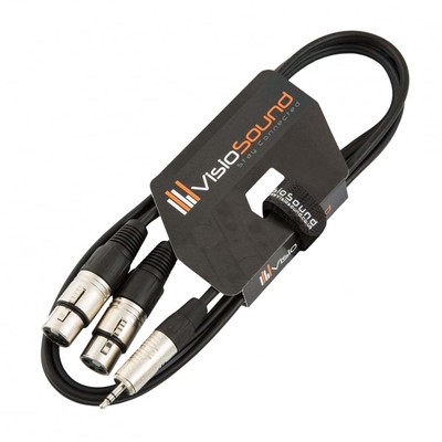 AUX Audiokabel / 3,5mm Stereo Mini Jack Klinke auf 2 x XLR 3-Polig Weiblich