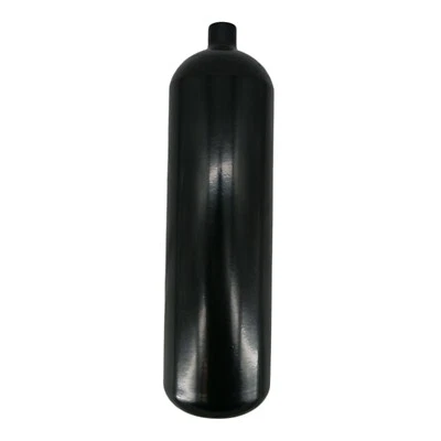 HIGH TECH DIVING Stahlflasche / Tauchflasche 2 Liter 300 bar 100mm ohne Ventil, schwarz