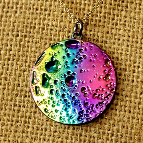 Rainbow Moon Circle Necklace Gold Tone Adjustable Chain Women Jewelry New Clasp - Picture 8 of 15